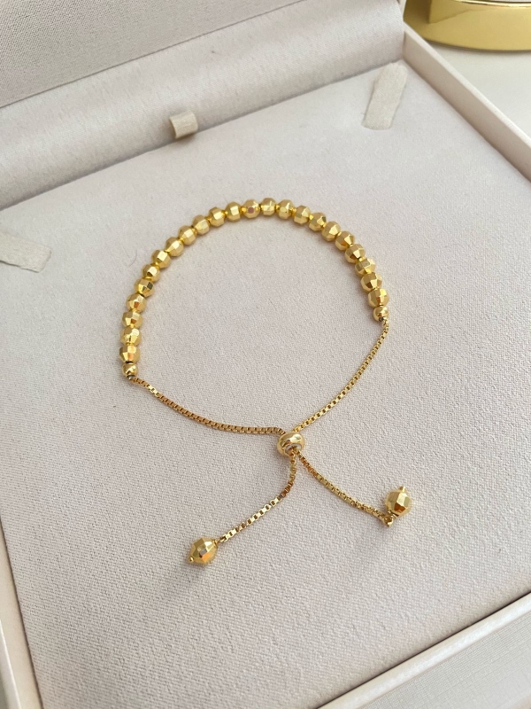 Pulseira Regulável Dourada com Banho de Ouro 18K