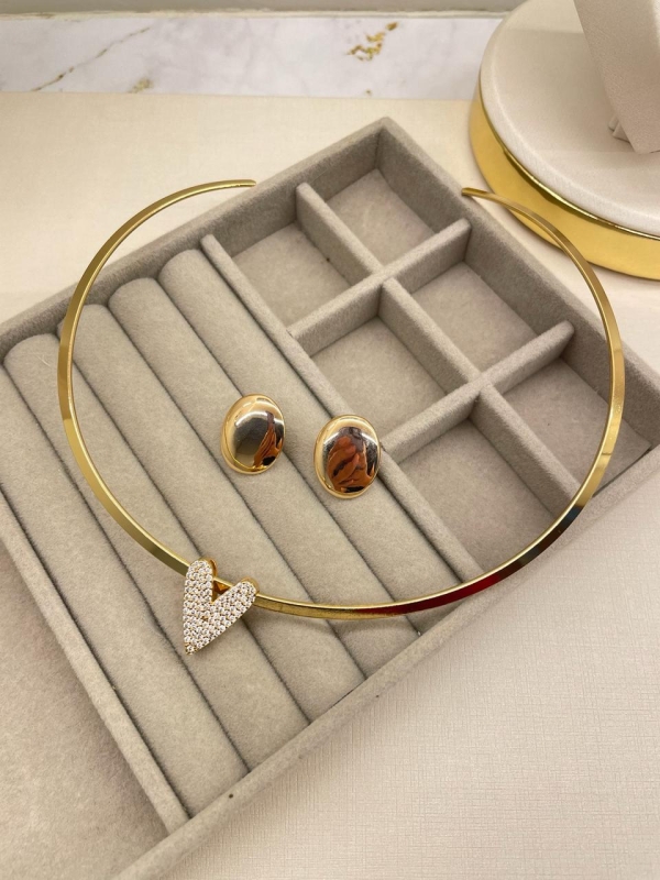 Pingente coração de luxo cravejado com zirconia banho em ouro 18K - Image 2