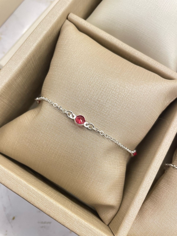 Pulseira Pontos de Luz Vermelho Prata 925 - Image 3