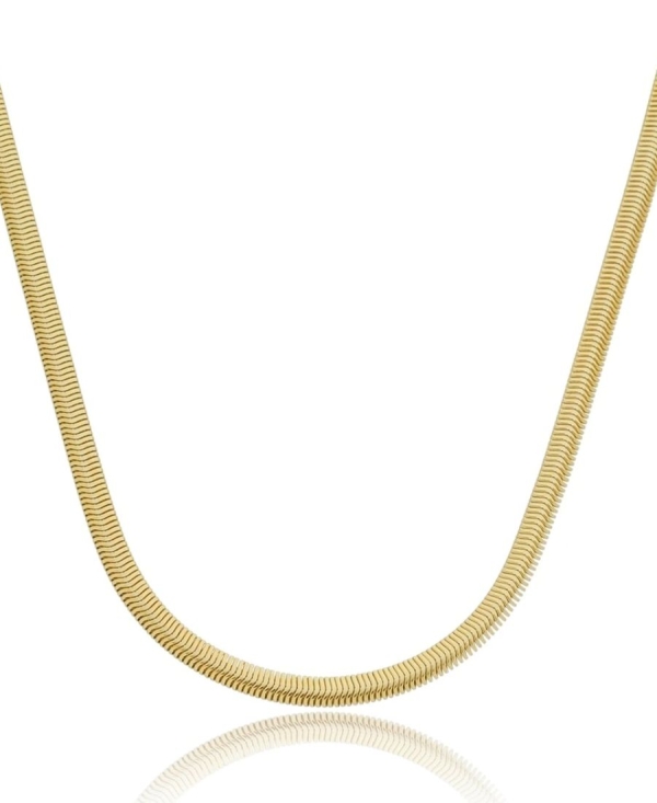 Colar De Corrente Snake Malha Fina 3MM Banho Em Ouro 18K
