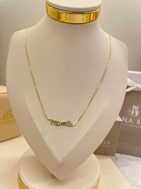 Colar Mamãe Dourado Banho Em Ouro 18K - Image 2