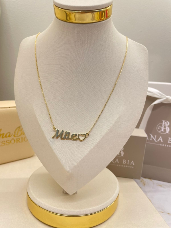 Colar Mãe Dourado Banho em ouro 18k