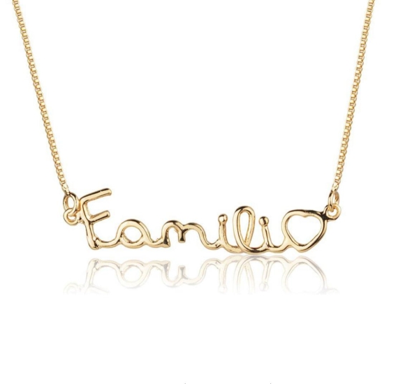 Colar Família Dourado Banho Em Ouro 18K