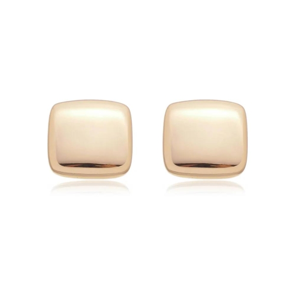 Brinco de base dourado liso banho em ouro 18k - Image 2