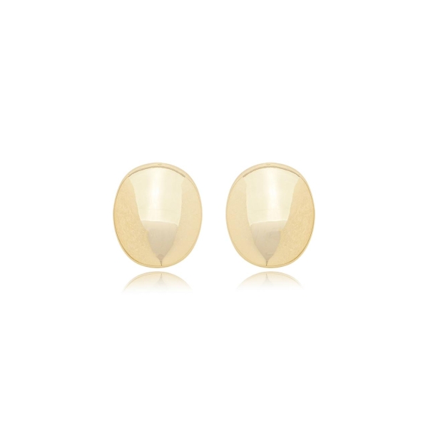 Brinco de base liso banho em ouro 18k