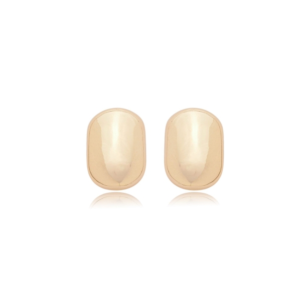 Brinco de base liso banho em ouro 18k