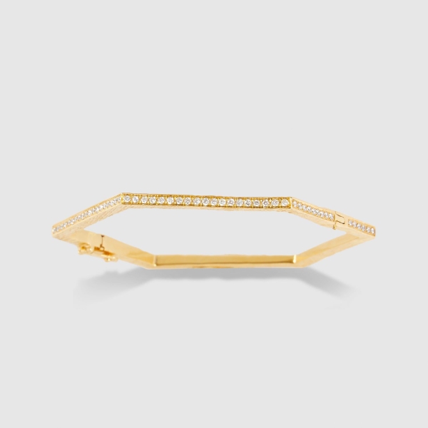 Bracelete cravejado de zirconia cristal banho em ouro 18k