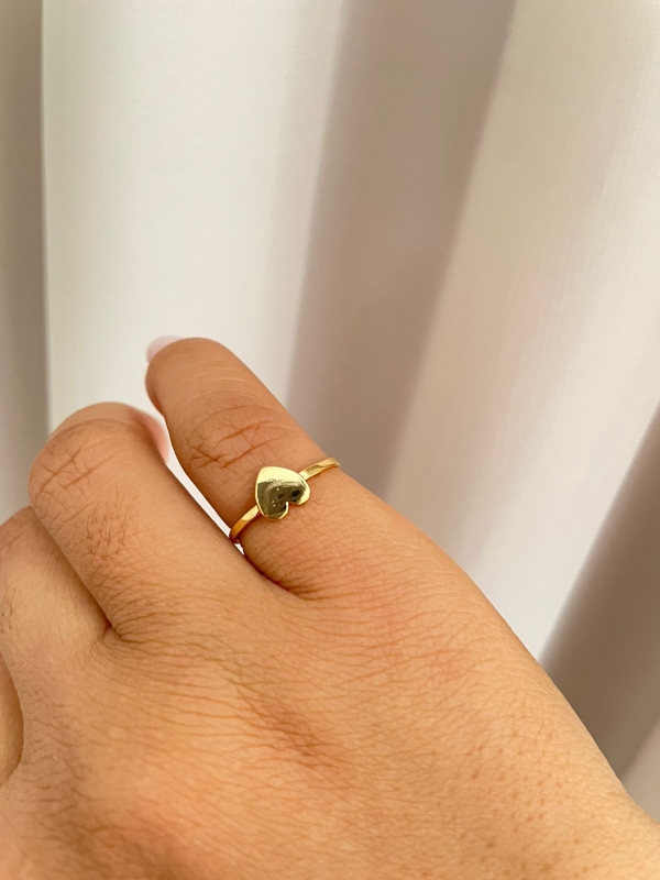 Anel Coração dourado banho em ouro 18k - Image 2