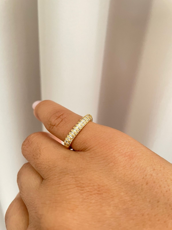 Anel dourado com zirconia cristal banho em ouro 18k - Image 2