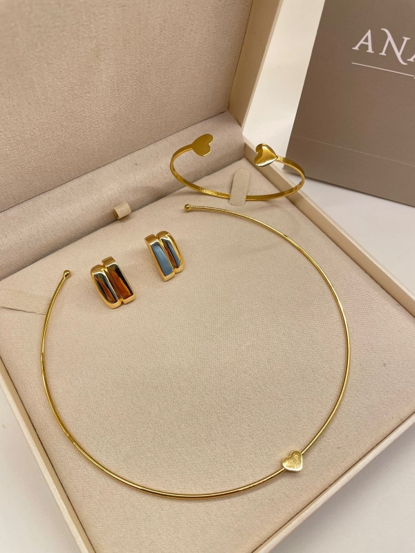Colar de Aro Coração Banho Em Ouro 18K - Image 2